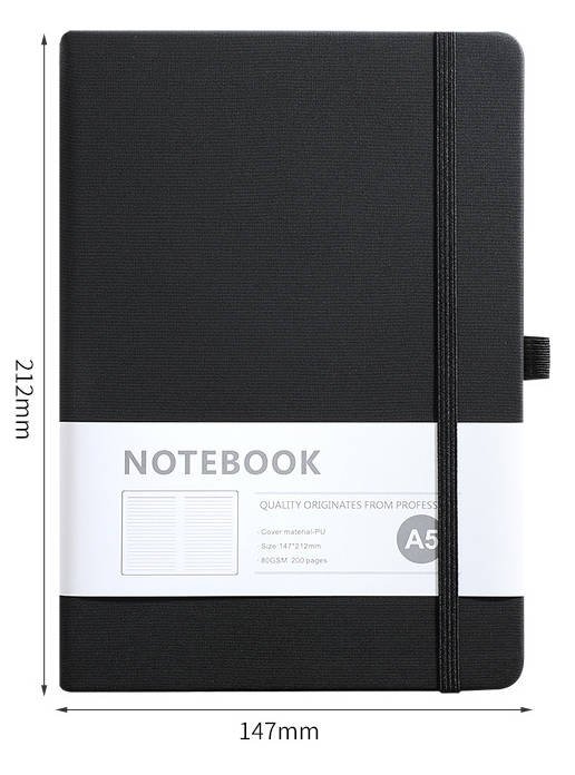 Minimalist Notebook with Elastic Closure Strap | Custom Notebook ...