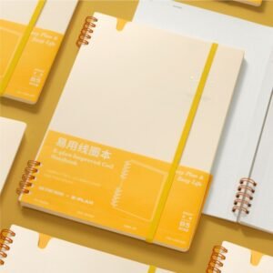 mini coil notebook with elastic closure strap