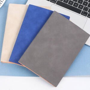 minimalist soft touch pu leather notebook