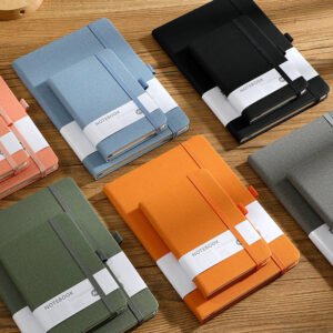 minimalist notebook with elastic closure strap