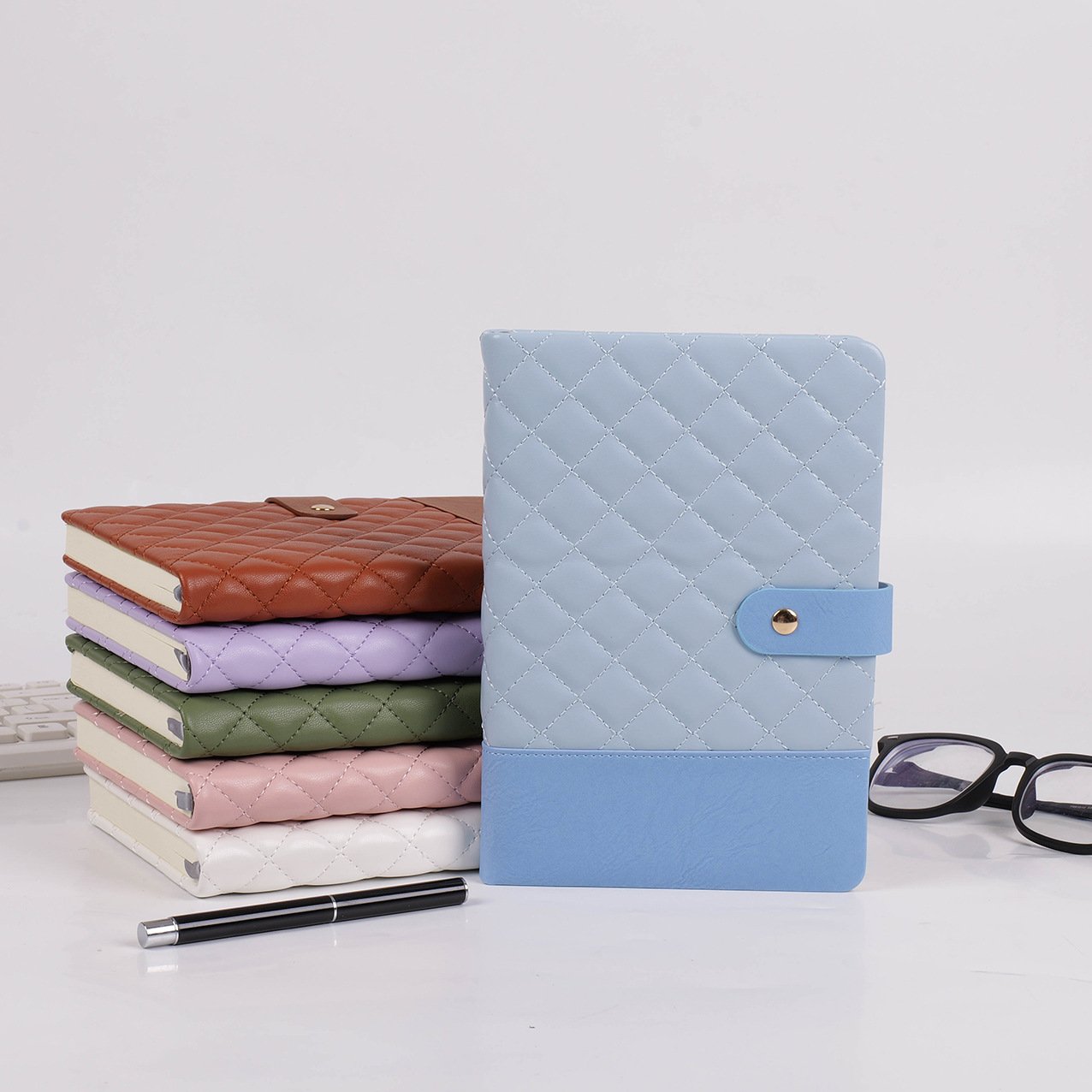 Diamond Pattern Notebook with Snap Closure | Custom Notebook - SnowInk ...