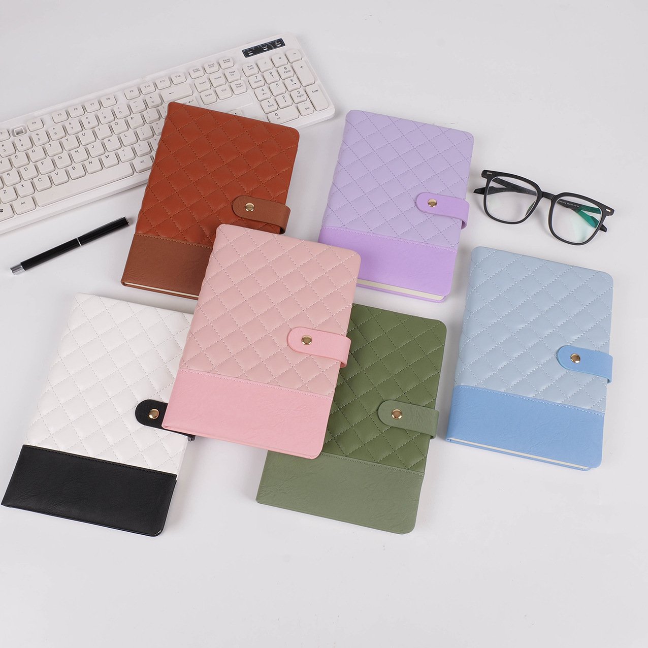 Diamond Pattern Notebook with Snap Closure | Custom Notebook - SnowInk ...
