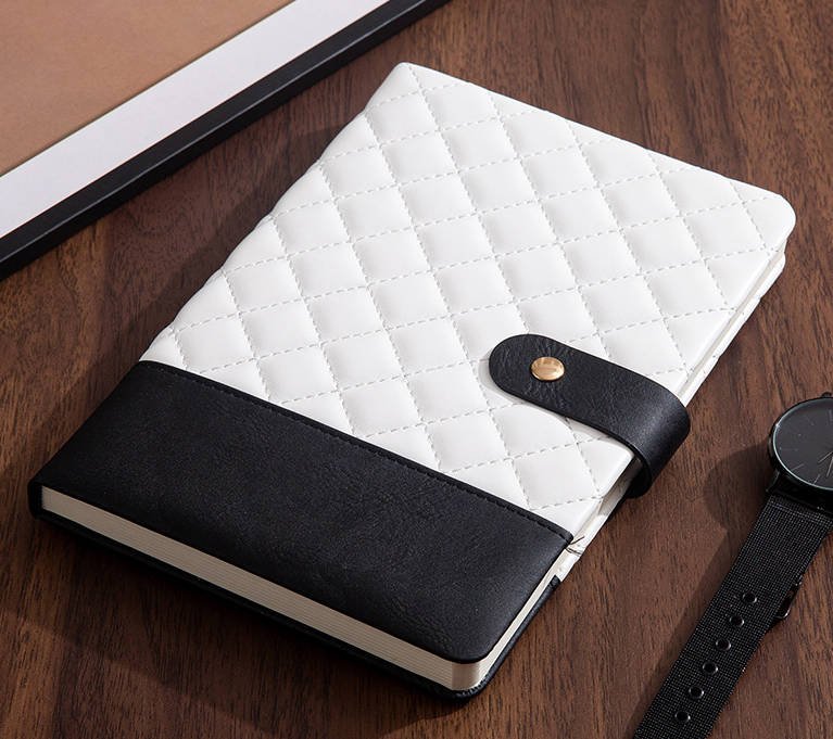 Diamond Pattern Notebook with Snap Closure | Custom Notebook - SnowInk ...