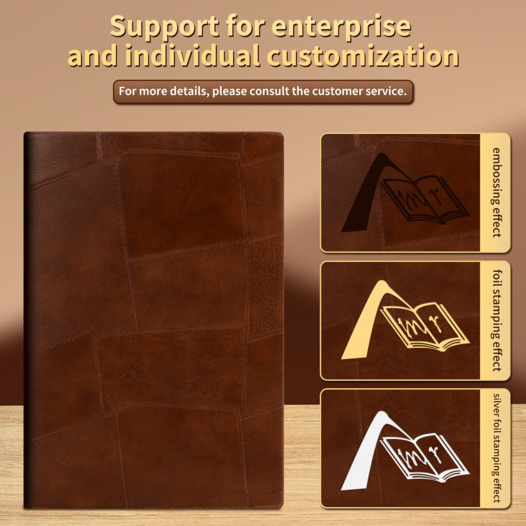 geometric pu leather notebook with gold edge