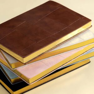 geometric pu leather notebook with gold edge