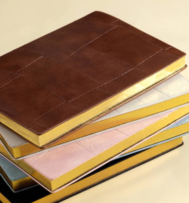 geometric pu leather notebook with gold edge