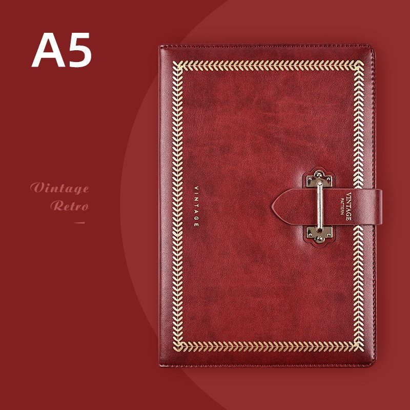 vintage textured pu notebook with classic metal clasp vintage textured pu notebook with classic metal clasp