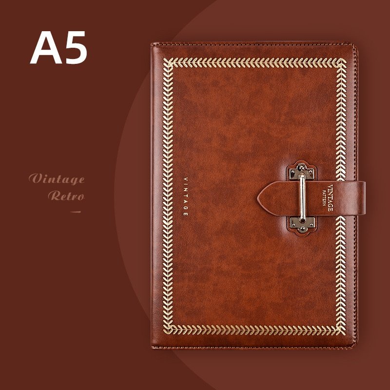 vintage textured pu notebook with classic metal clasp vintage textured pu notebook with classic metal clasp