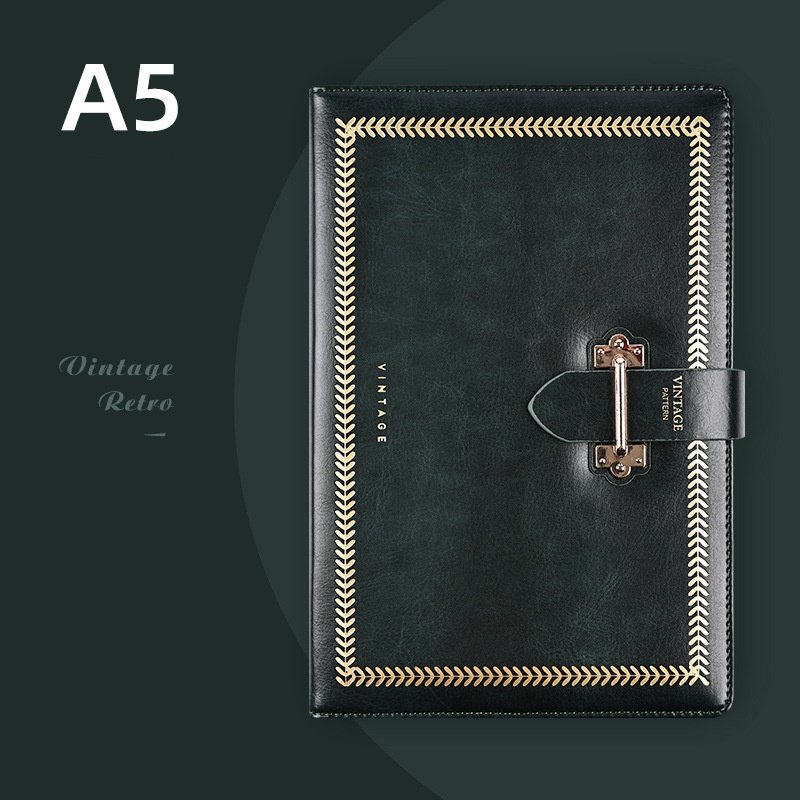 vintage textured pu notebook with classic metal clasp vintage textured pu notebook with classic metal clasp