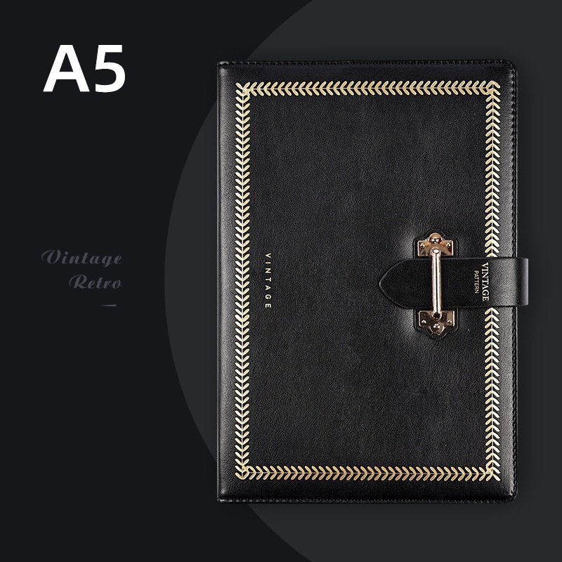vintage textured pu notebook with classic metal clasp vintage textured pu notebook with classic metal clasp