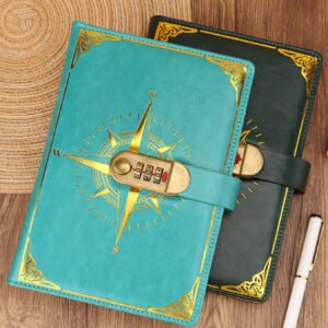 vintage compass pattern password journal