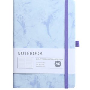 marble pattern notebook with elastic closure strap