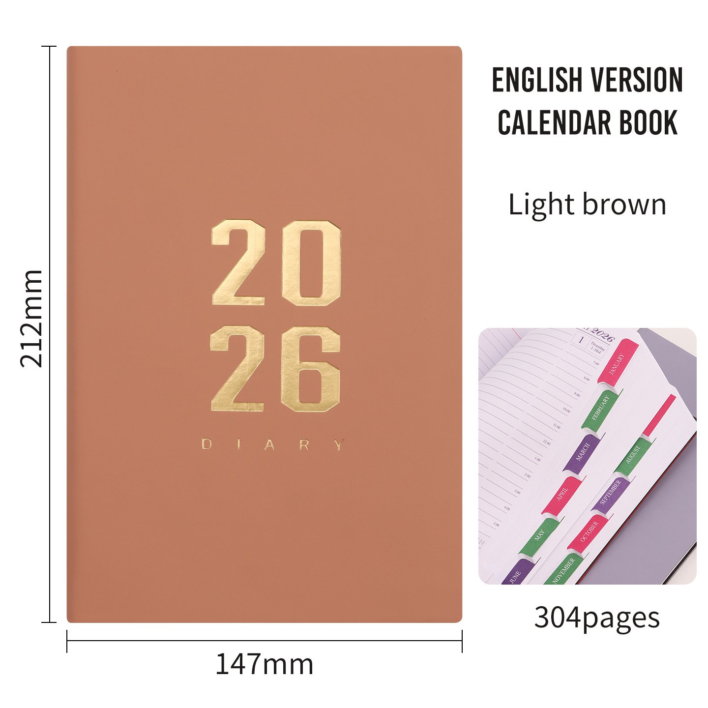 gold stamped 2026 daily planner one page per day gold stamped 2026 daily planner one page per day