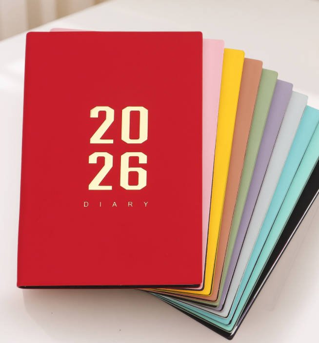 gold stamped 2026 daily planner one page per day