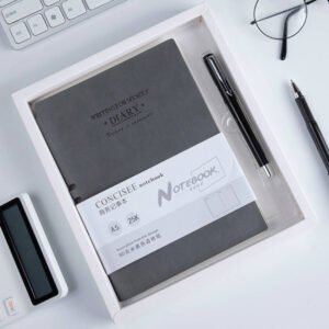 customized soft pu cover business notebook gift set