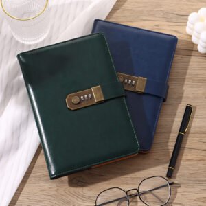 vintage minimalist password notebook with lock