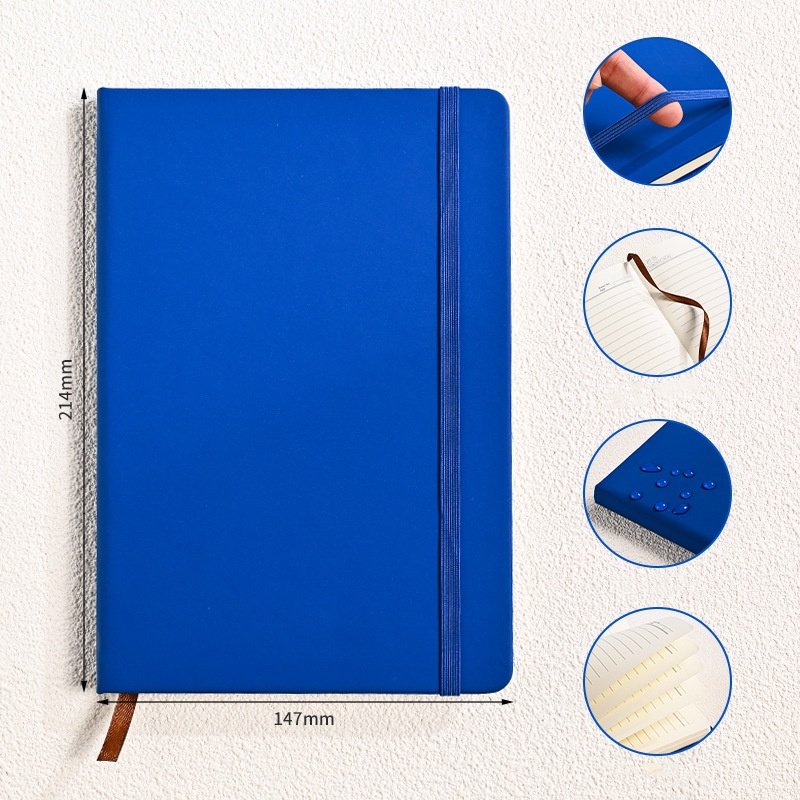 soft touch pu notebook with elastic closure
