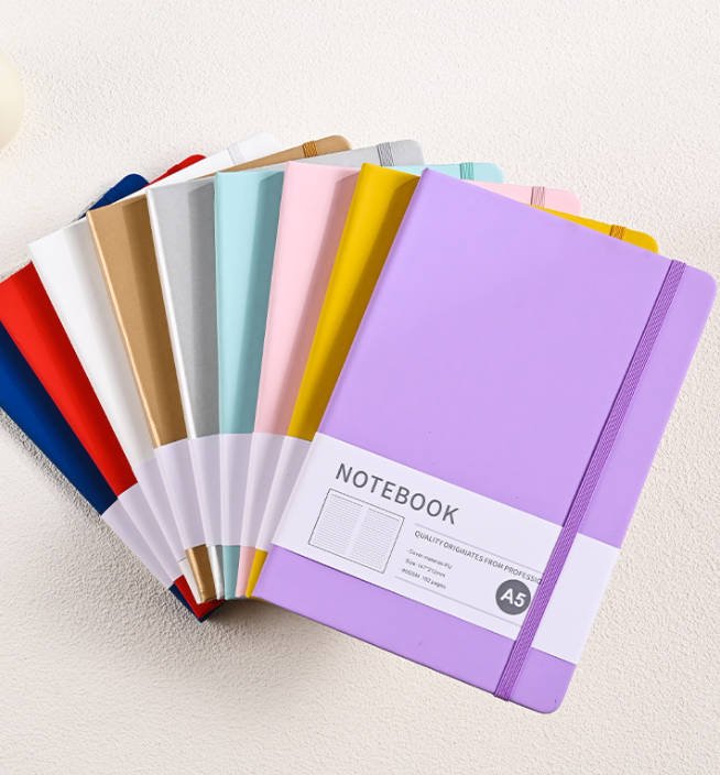 soft touch pu notebook with elastic closure