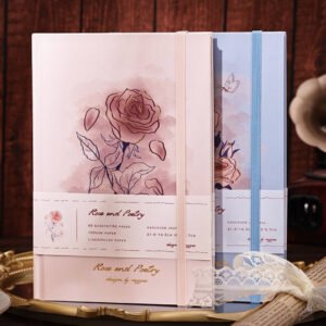 Vintage Gold Foil Rose Hardcover Journal