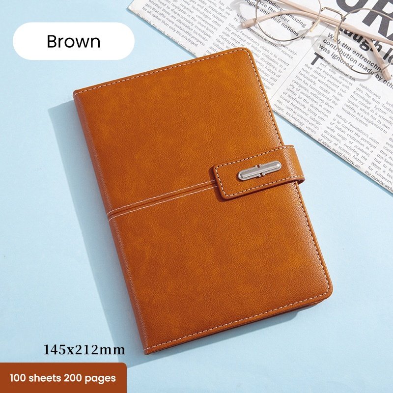 Slim Magnetic Clasp Business Meeting PU Leather Notebook - Image 9
