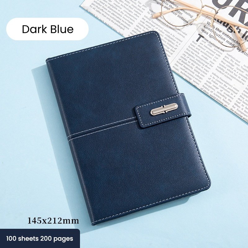 Slim Magnetic Clasp Business Meeting PU Leather Notebook - Image 10