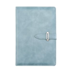 Sleek Textured PU Leather Notebook with Metal Clasp