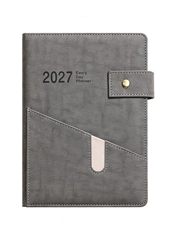 2027 Fabric Textured PU Leather Pocket Planner Diary