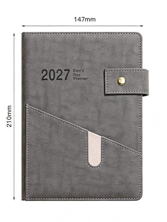 2027 Fabric Textured PU Leather Pocket Planner Diary - Image 5