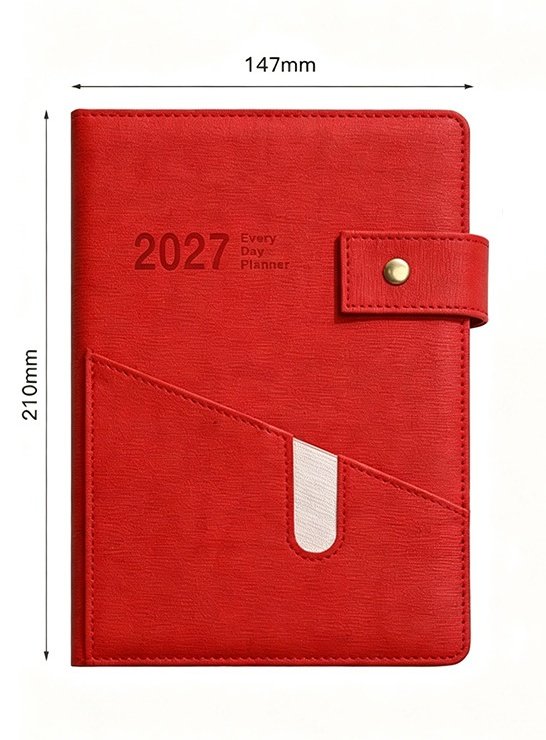 2027 Fabric Textured PU Leather Pocket Planner Diary - Image 4