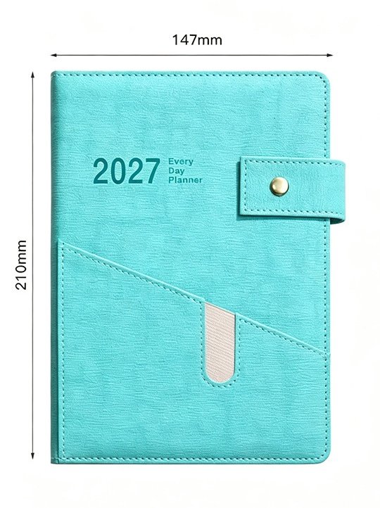 2027 Fabric Textured PU Leather Pocket Planner Diary - Image 2