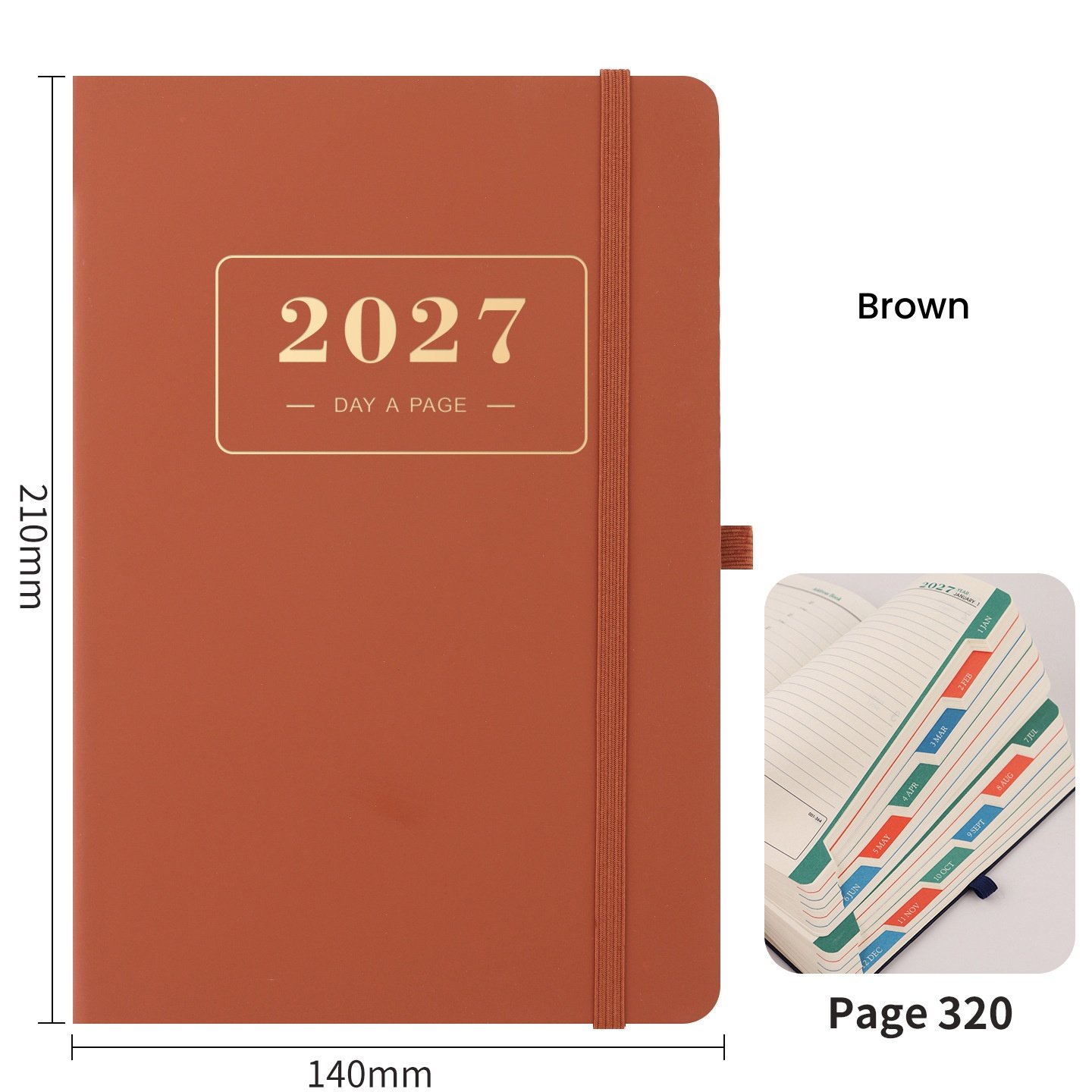 Minimalist Elastic Band 2027 Daily Planner with Gold Foil Lettering - Image 9